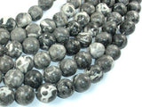 Black Fossil Jasper Beads, 14mm Round Beads, 15.5 Inch-Gems: Round & Faceted-BeadDirect
