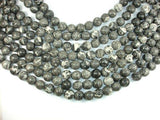 Black Fossil Jasper Beads, 14mm Round Beads, 15.5 Inch-Gems: Round & Faceted-BeadDirect