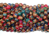 Mosaic Stone Beads, Multicolor, 6mm Round Beads-Gems: Round & Faceted-BeadDirect