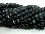 Matte Banded Agate Beads, 6mm Round Beads-Agate: Round & Faceted-BeadDirect