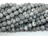 Matte Gray Picture Jasper Beads, 6mm, Round Beads-Gems: Round & Faceted-BeadDirect