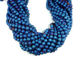Druzy Agate Beads, Blue Geode Beads, 6mm, Round-Agate: Round & Faceted-BeadDirect