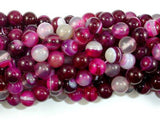 Banded Agate Beads, Fuchsia Agate, 8mm Round Beads-Agate: Round & Faceted-BeadDirect