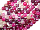 Banded Agate Beads, Fuchsia Agate, 8mm Round Beads-Agate: Round & Faceted-BeadDirect