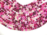 Banded Agate Beads, Fuchsia Agate, 8mm Round Beads-Agate: Round & Faceted-BeadDirect