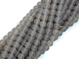 Matte Gray Agate Beads, 6mm Round Beads-Gems: Round & Faceted-BeadDirect