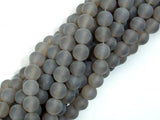Matte Gray Agate Beads, 8mm Round Beads-Gems: Round & Faceted-BeadDirect