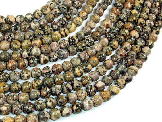 Leopard Skin Jasper Beads, 6mm Round Beads-Gems: Round & Faceted-BeadDirect