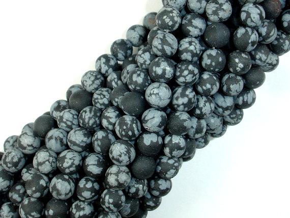 Matte Snowflake Obsidian, 6mm, Round Beads-Gems: Round & Faceted-BeadDirect