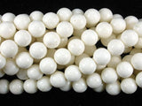 White Sponge Coral Beads, 9mm (9.3mm)-Gems: Round & Faceted-BeadDirect