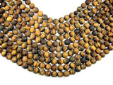 Matte Tiger Eye, 10mm Round Beads-Gems: Round & Faceted-BeadDirect