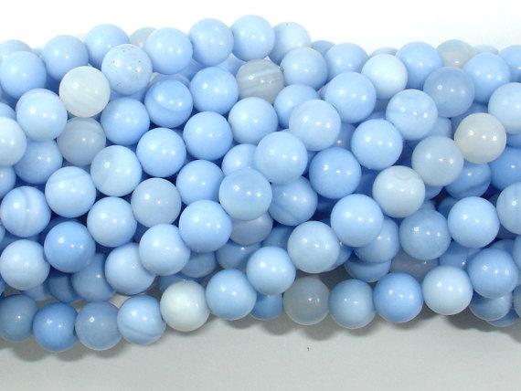 Light Blue Agate Beads, 6mm Round Beads-Agate: Round & Faceted-BeadDirect
