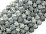 Matte Gray Picture Jasper Beads, 10mm Round Beads-Gems: Round & Faceted-BeadDirect