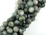 Hawk Eye, 12mm Faceted Round Beads-Gems: Round & Faceted-BeadDirect