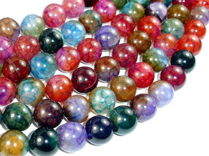 Dragon Vein Agate Beads, Multi-colored, 14mm Round Beads-Agate: Round & Faceted-BeadDirect
