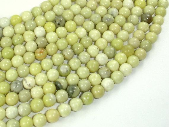 Butter Jade Beads, 6mm Round Beads-Gems: Round & Faceted-BeadDirect