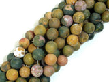 Matte Ocean Jasper, 8mm Round beads-Gems: Round & Faceted-BeadDirect
