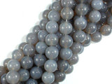 Gray Agate, 10mm Round Beads-Gems: Round & Faceted-BeadDirect