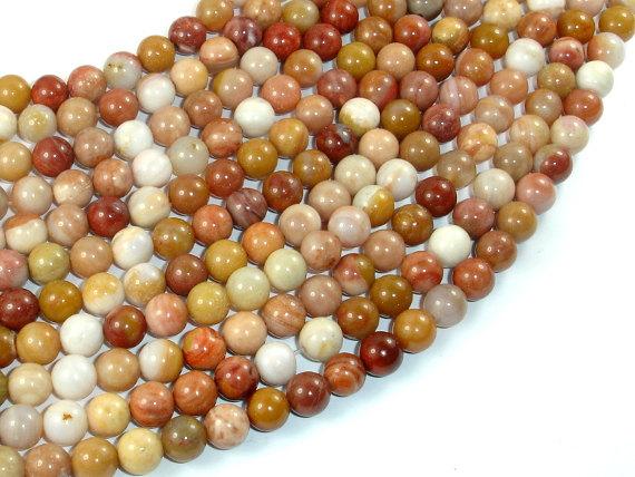 Petrified Wood, 6mm Round Beads-Gems: Round & Faceted-BeadDirect