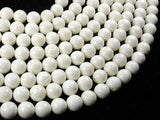White Sponge Coral Beads, 9mm (9.3mm)-Gems: Round & Faceted-BeadDirect