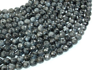 Black Labradorite, Larvikite, 6mm Faceted Round Beads, 14 Inch-Gems: Round & Faceted-BeadDirect