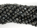 Black Labradorite, Larvikite, 6mm Faceted Round Beads, 14 Inch-Gems: Round & Faceted-BeadDirect