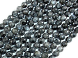 Black Labradorite, Larvikite, 6mm Faceted Round Beads, 14 Inch-Gems: Round & Faceted-BeadDirect