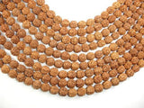 Rudraksha Beads, 9mm-9.5mm Round Beads-Wood-BeadDirect