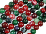 Banded Agate Beads, Multi Colored, 10mm-Agate: Round & Faceted-BeadDirect