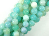 Banded Agate Beads, Light Blue, 10mm Round Beads-Agate: Round & Faceted-BeadDirect