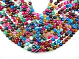 Banded Agate Beads, Striped Agate, Multi Colored, 10mm Round Beads-Agate: Round & Faceted-BeadDirect