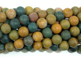 Matte Ocean Jasper, 6mm, Round beads-Gems: Round & Faceted-BeadDirect