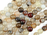 Agate-White, Gray, 8mm Round Beads, 15 Inch-Gems: Round & Faceted-BeadDirect