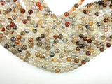 Agate-White, Gray, 8mm Round Beads, 15 Inch-Gems: Round & Faceted-BeadDirect