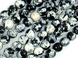 Rain Flower Stone, Round Beads, Black, White, 10mm-Gems: Round & Faceted-BeadDirect