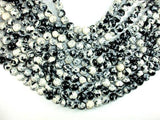 Rain Flower Stone, Round Beads, Black, White, 10mm-Gems: Round & Faceted-BeadDirect