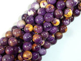 Rain Flower Stone, Purple, Yellow, 8mm Round Beads-Gems: Round & Faceted-BeadDirect