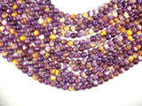 Rain Flower Stone, Purple, Yellow, 8mm Round Beads-Gems: Round & Faceted-BeadDirect