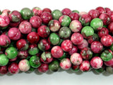 Rain Flower Stone, Red, Green, 8mm Round Beads-Gems: Round & Faceted-BeadDirect