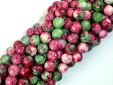 Rain Flower Stone, Red, Green, 8mm Round Beads-Gems: Round & Faceted-BeadDirect