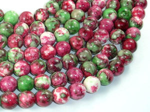 Rain Flower Stone, Red, Green, 10mm Round Beads-Gems: Round & Faceted-BeadDirect