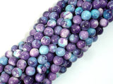 Rain Flower Stone Beads, Blue, Purple, 6mm Round Beads-Gems: Round & Faceted-BeadDirect