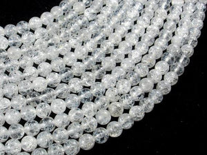 Crackle Clear Quartz Beads, 6mm Round Beads-Gems: Round & Faceted-BeadDirect