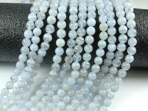 Blue Chalcedony Beads, Blue Lace Agate Beads, Round, 6mm-Gems: Round & Faceted-BeadDirect