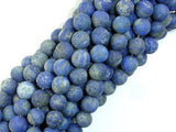 Matte Natural Lapis Lazuli Beads, 8mm Round Beads-Gems: Round & Faceted-BeadDirect