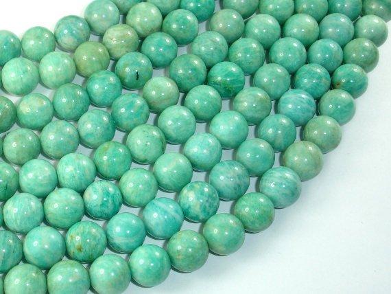 African Amazonite Beads, 10mm(10.4mm) Round Beads , 15.5 Inch-Gems: Round & Faceted-BeadDirect