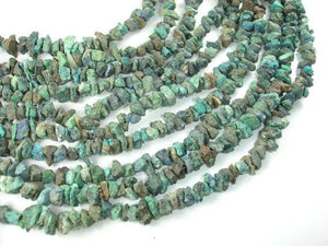 Raw Chrysocolla, Approx 4-8mm Pebble Chips Beads-Gems: Round & Faceted-BeadDirect
