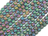Druzy Agate Beads, Matte, Peacock Geode Beads, 6mm Round Beads-Agate: Round & Faceted-BeadDirect