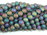 Druzy Agate Beads, Matte, Peacock Geode Beads, 6mm Round Beads-Agate: Round & Faceted-BeadDirect