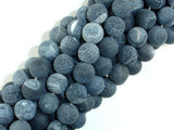 Frosted Matte Agate - Gray, 10mm Round Beads-Agate: Round & Faceted-BeadDirect